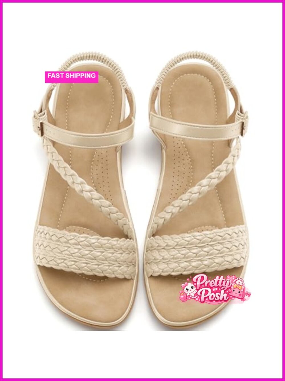 Comfortable Strappy Flat Sandals Women Casual Walking Shoes